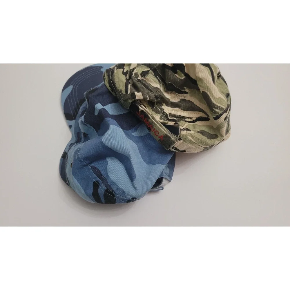 2 Camouflage Adult Adjustable Baseball Cap Hats Jamaican Embroidery‎ Flag Camo